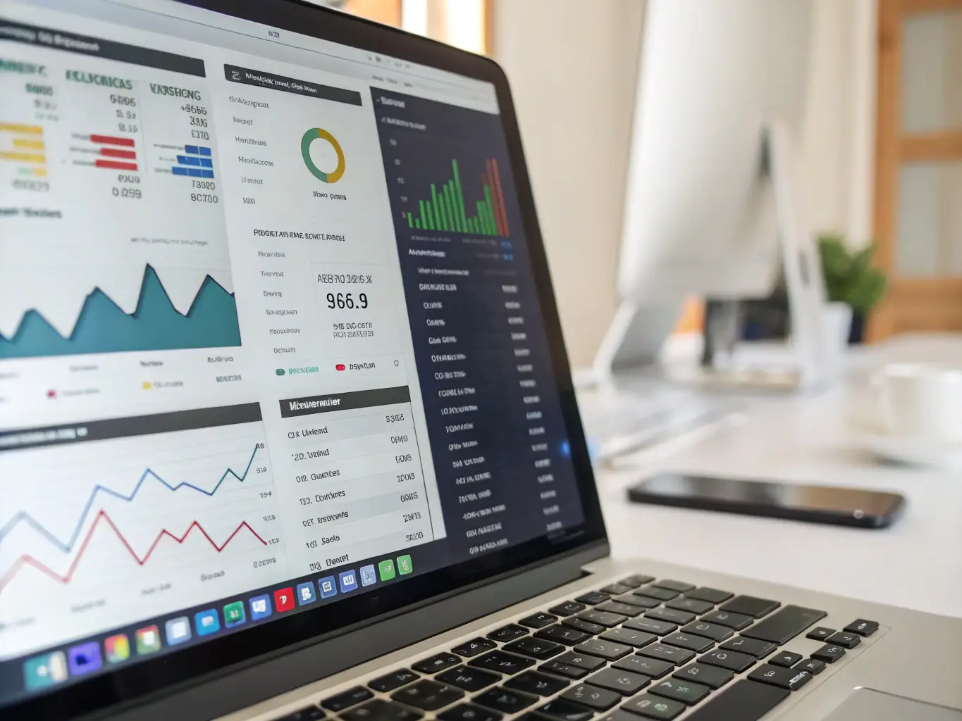 A visual of a financial dashboard with forecasting charts and data projections, representing the ability to predict financial and operational outcomes with confidence.