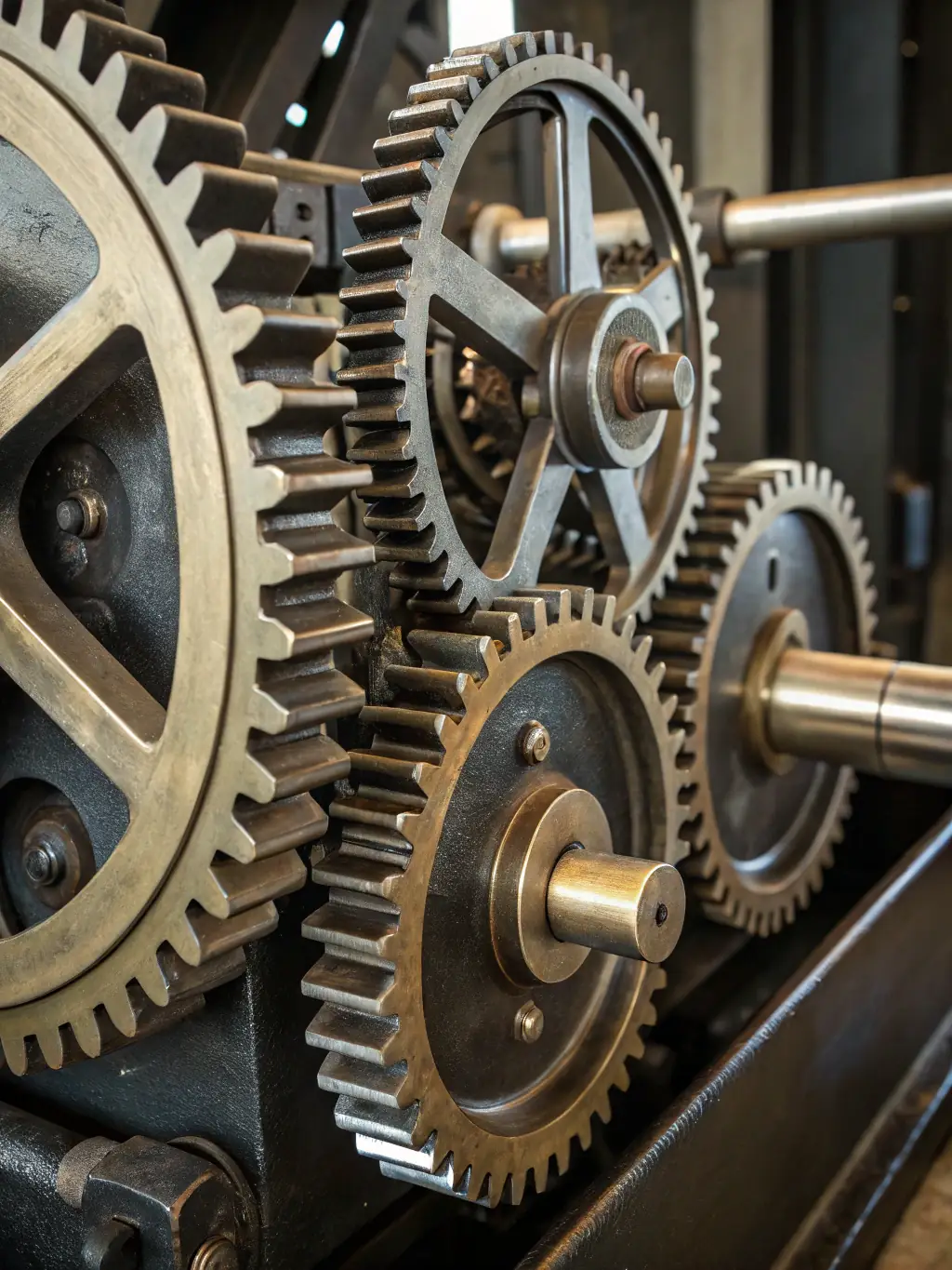 A visual representation of interconnected gears turning smoothly, symbolizing the integration of operational systems, forecasting, and leadership into a cohesive whole.